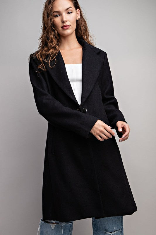 COLLARED LONG SLEEVE TRENCH COAT