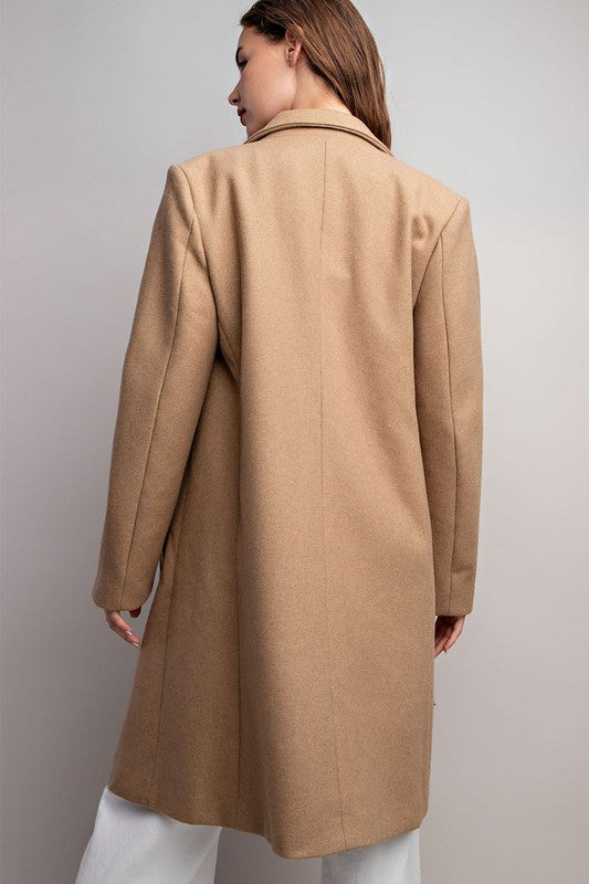 COLLARED LONG SLEEVE TRENCH COAT