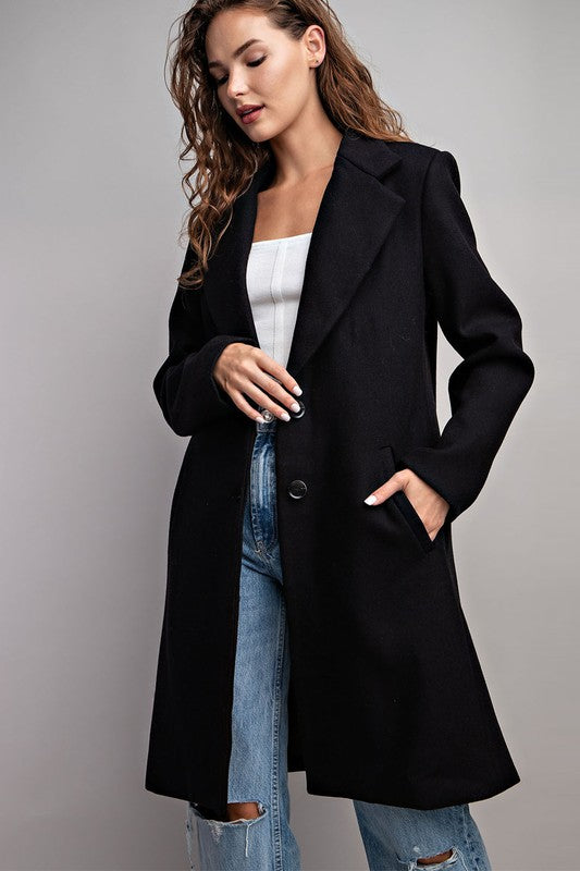 COLLARED LONG SLEEVE TRENCH COAT