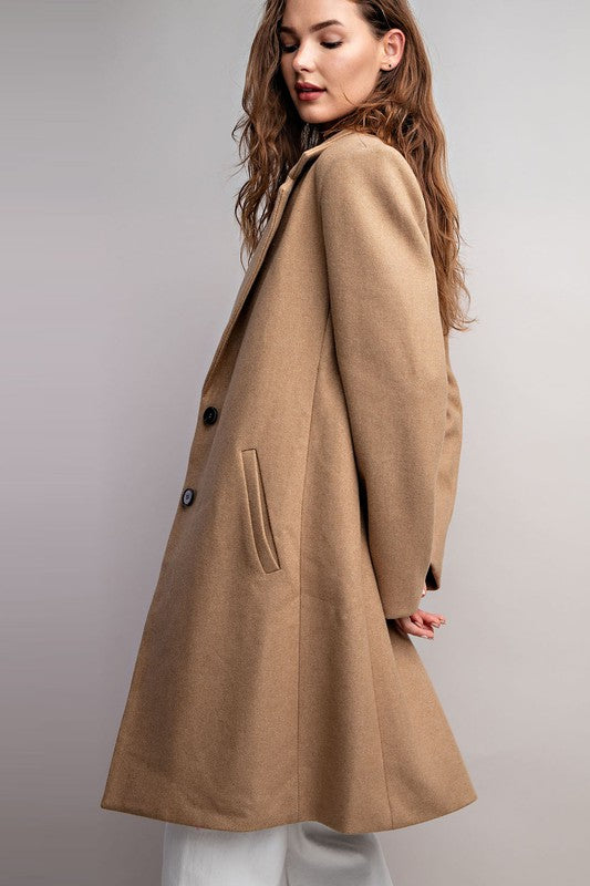 COLLARED LONG SLEEVE TRENCH COAT
