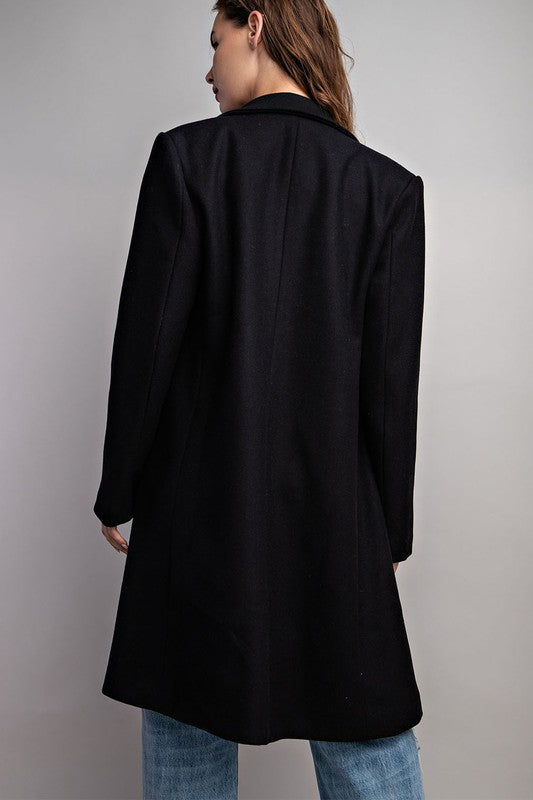 COLLARED LONG SLEEVE TRENCH COAT