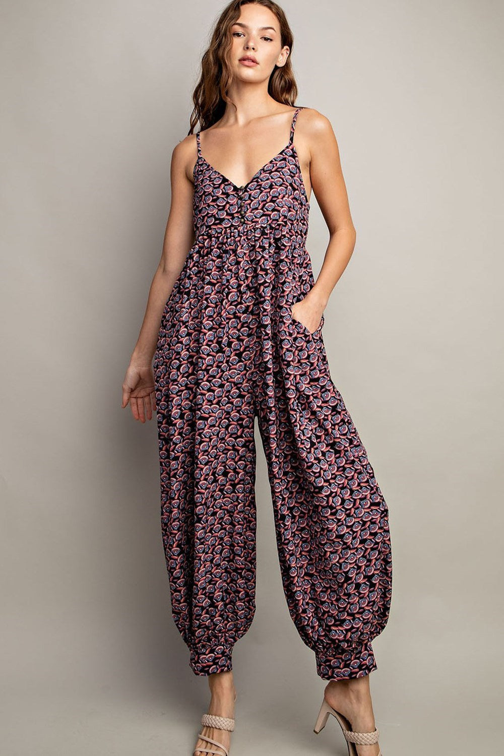 Printed Sleeveless Jumpsuit