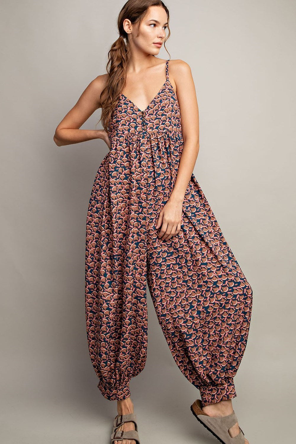 Printed Sleeveless Jumpsuit