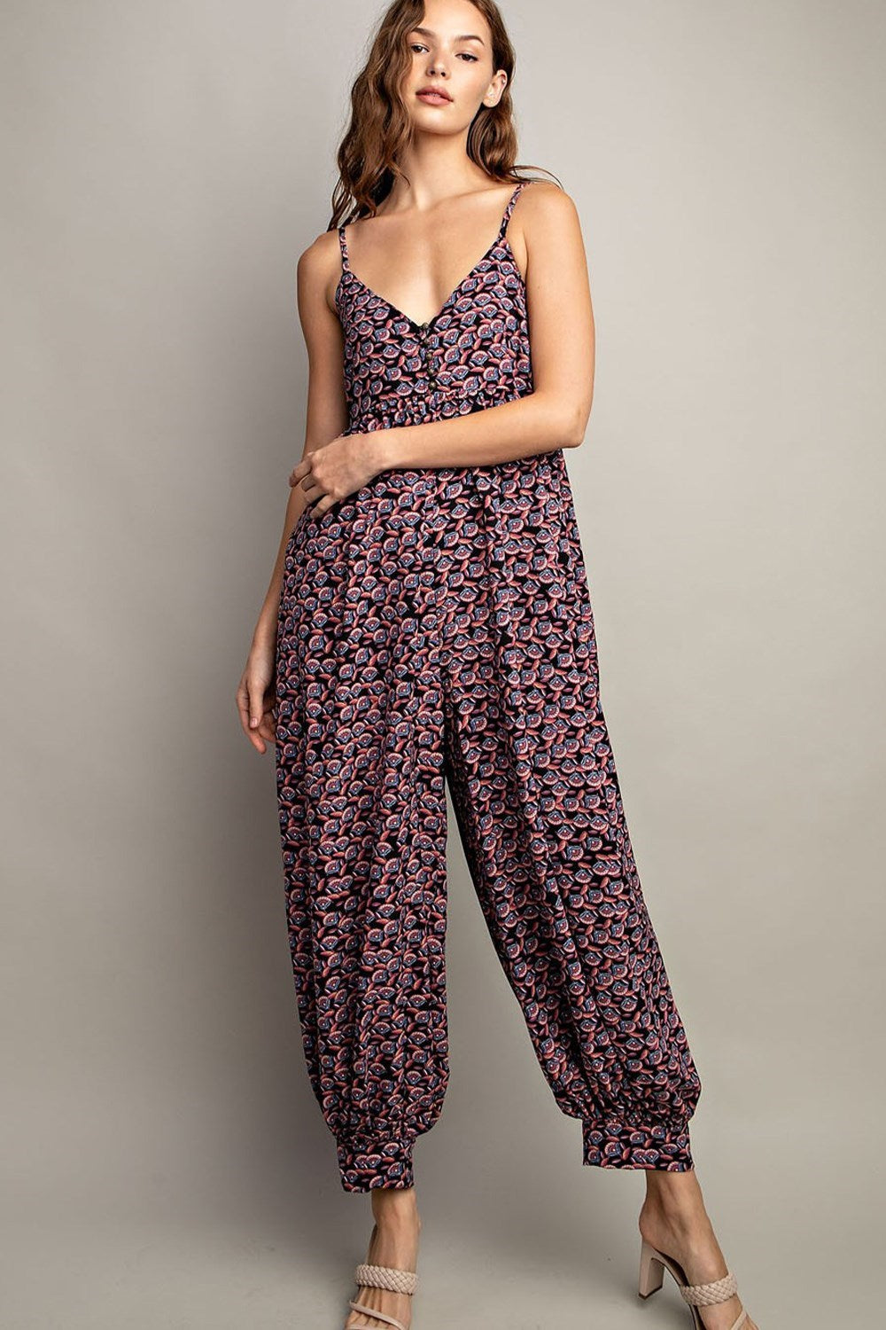 Printed Sleeveless Jumpsuit
