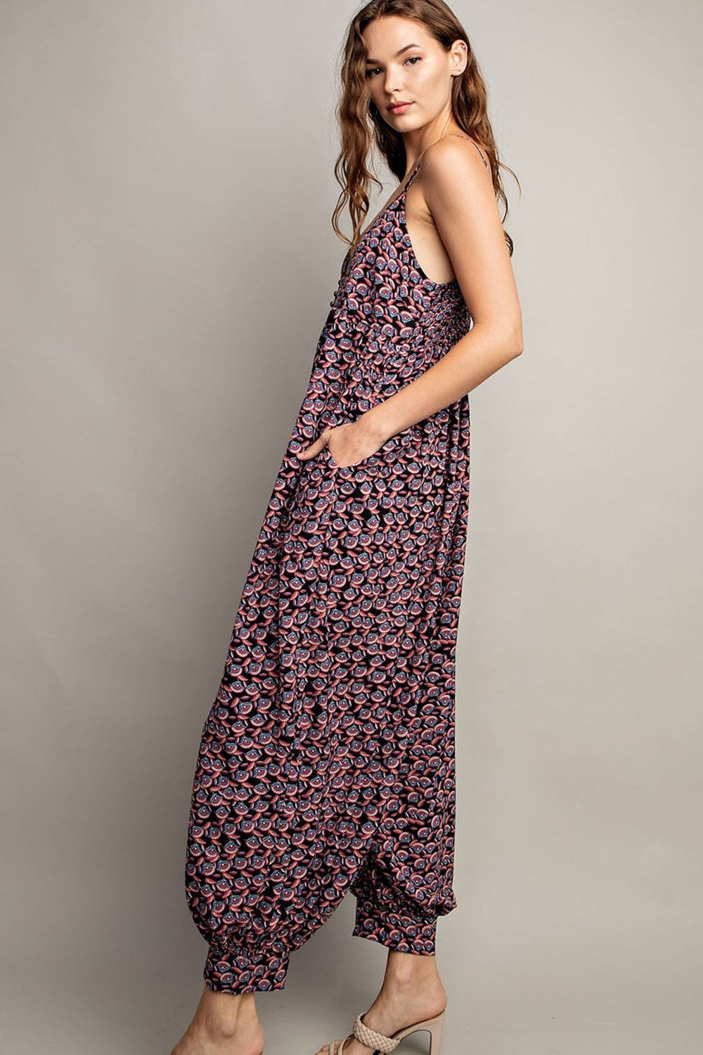 Printed Sleeveless Jumpsuit