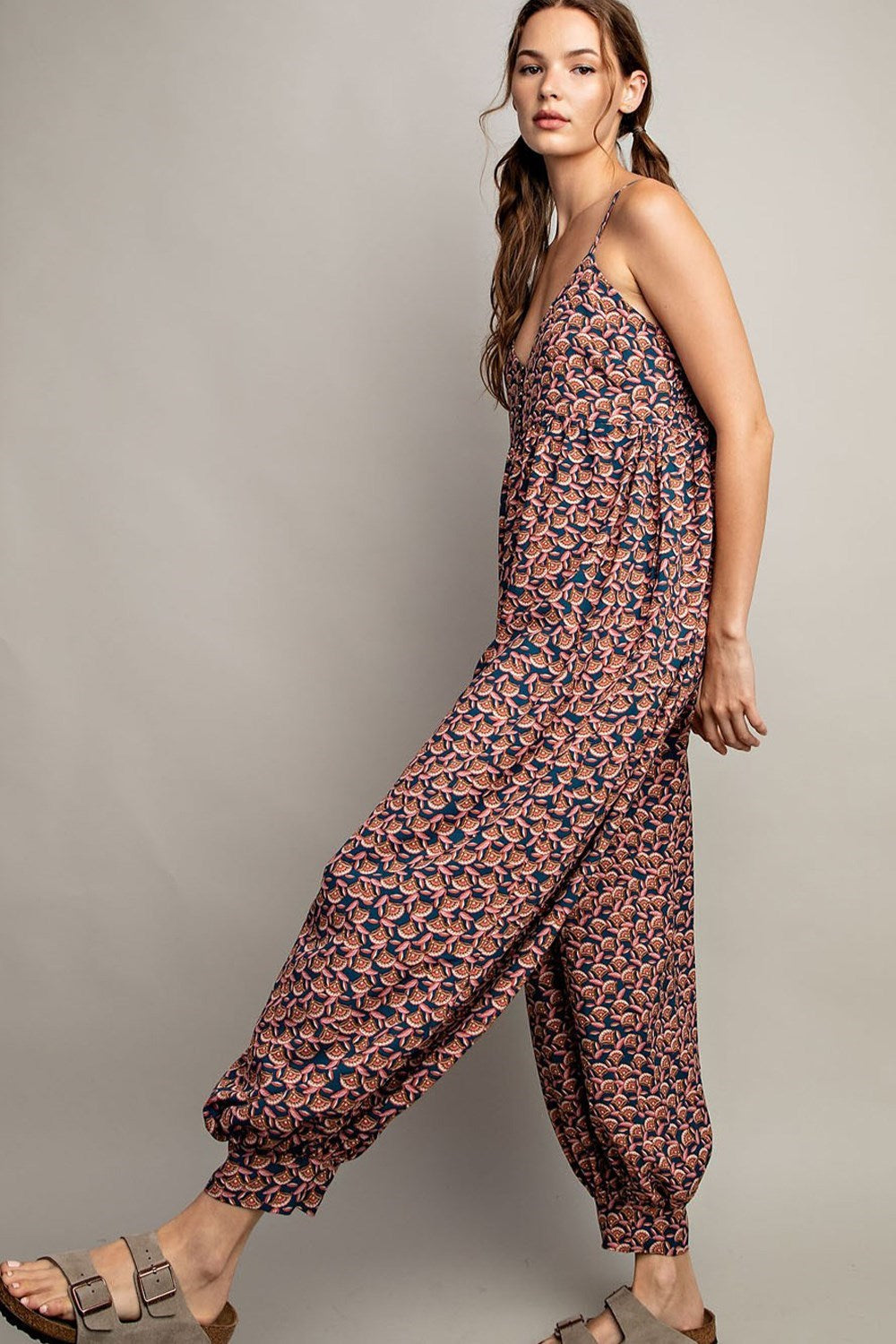 Printed Sleeveless Jumpsuit