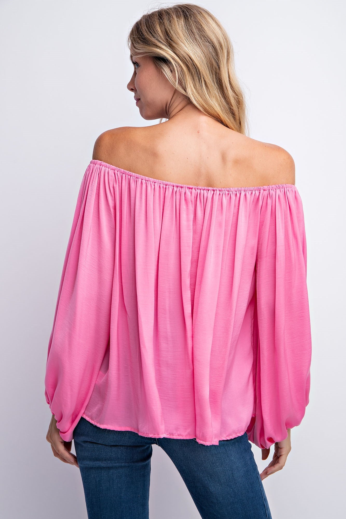 OFF THE SHOULDER PEASANT SOLID TOP
