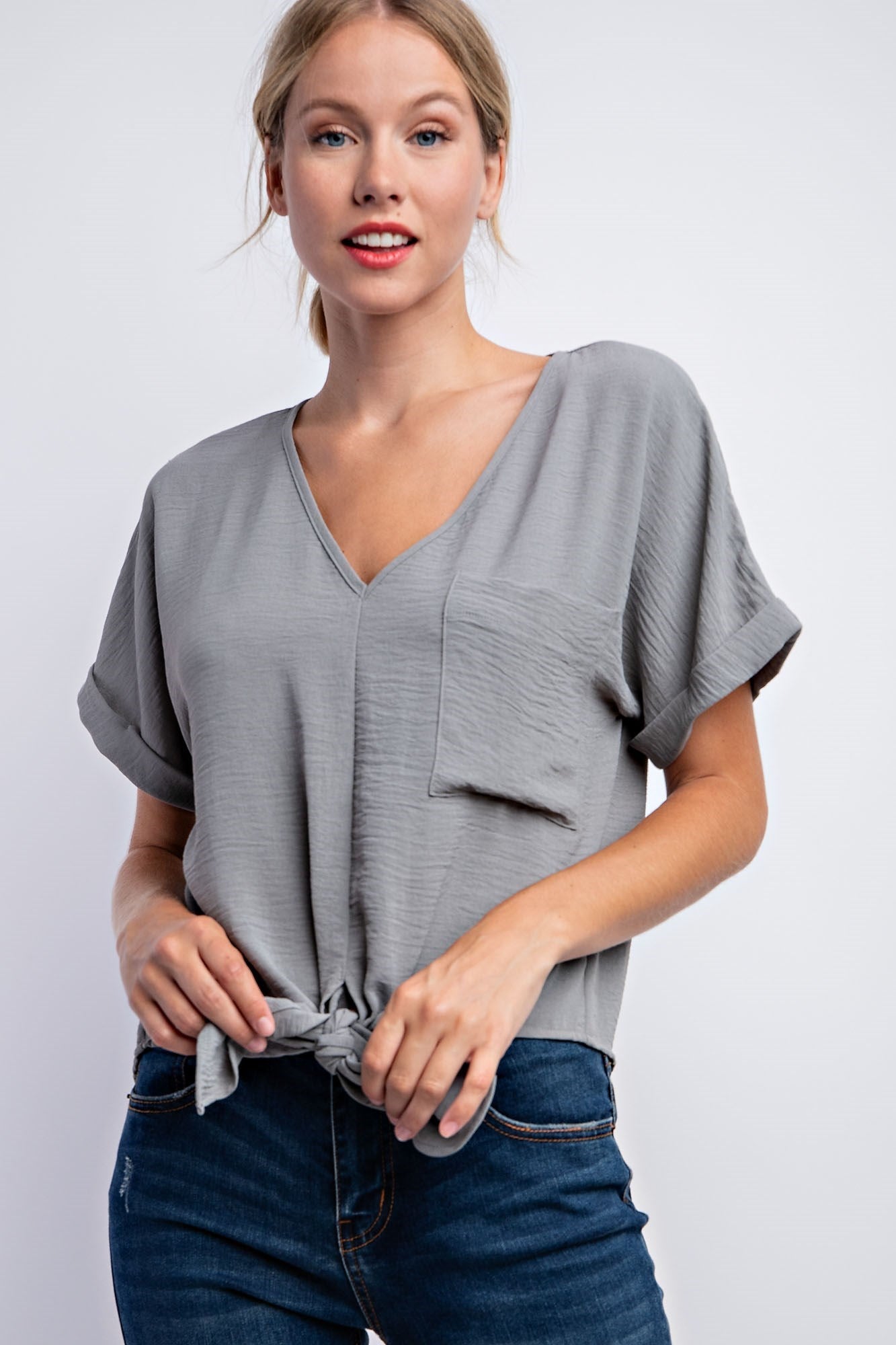 FRONT KNOT LOOSE FIT TOP