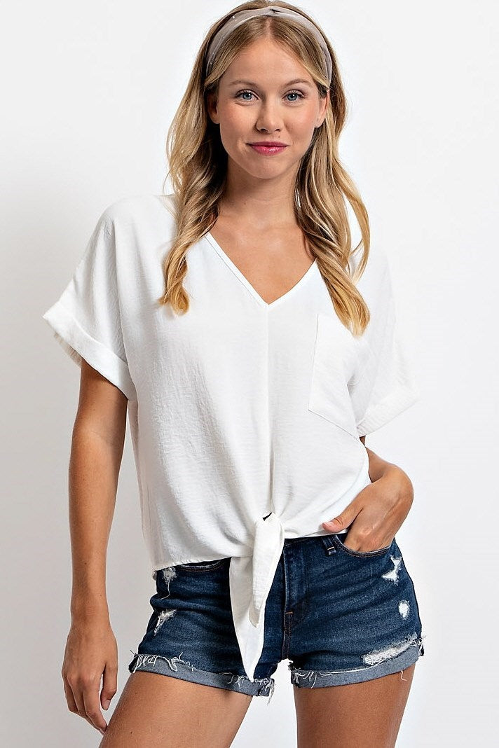FRONT KNOT LOOSE FIT TOP
