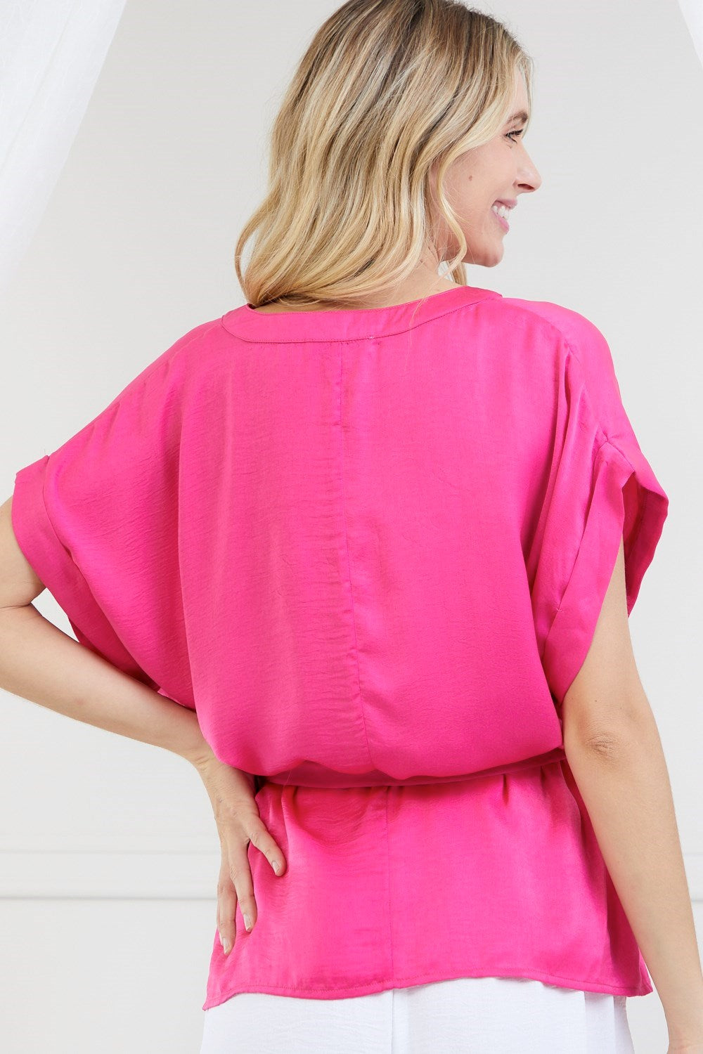 SOLID LOOSE FIT SATIN TOP
