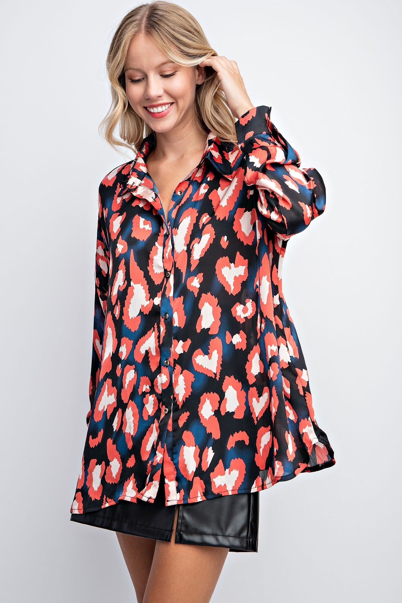 HEART SHAPED LEOPARD PRINT SHIRTS