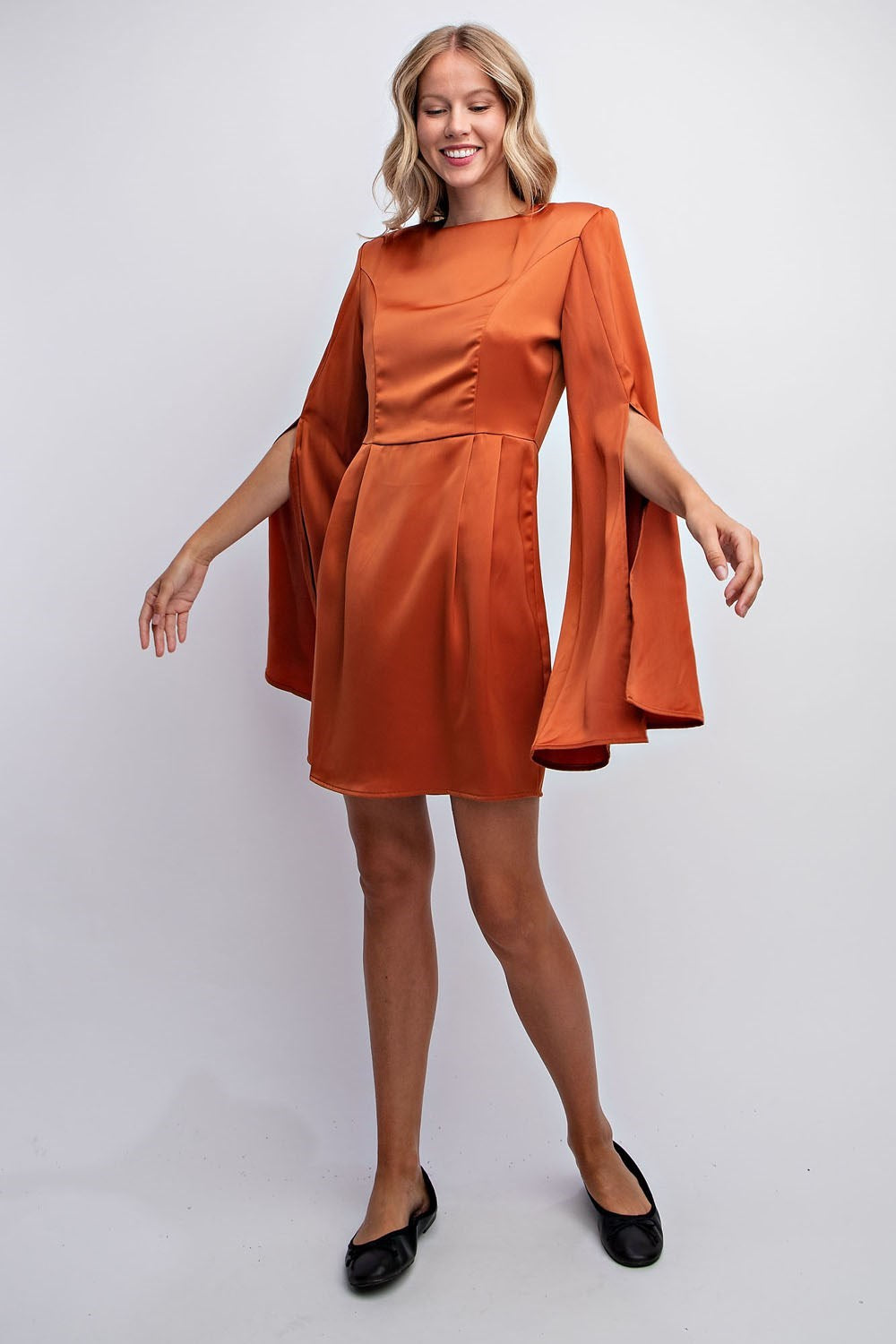 CAPE SLEEVE MINI DRESS