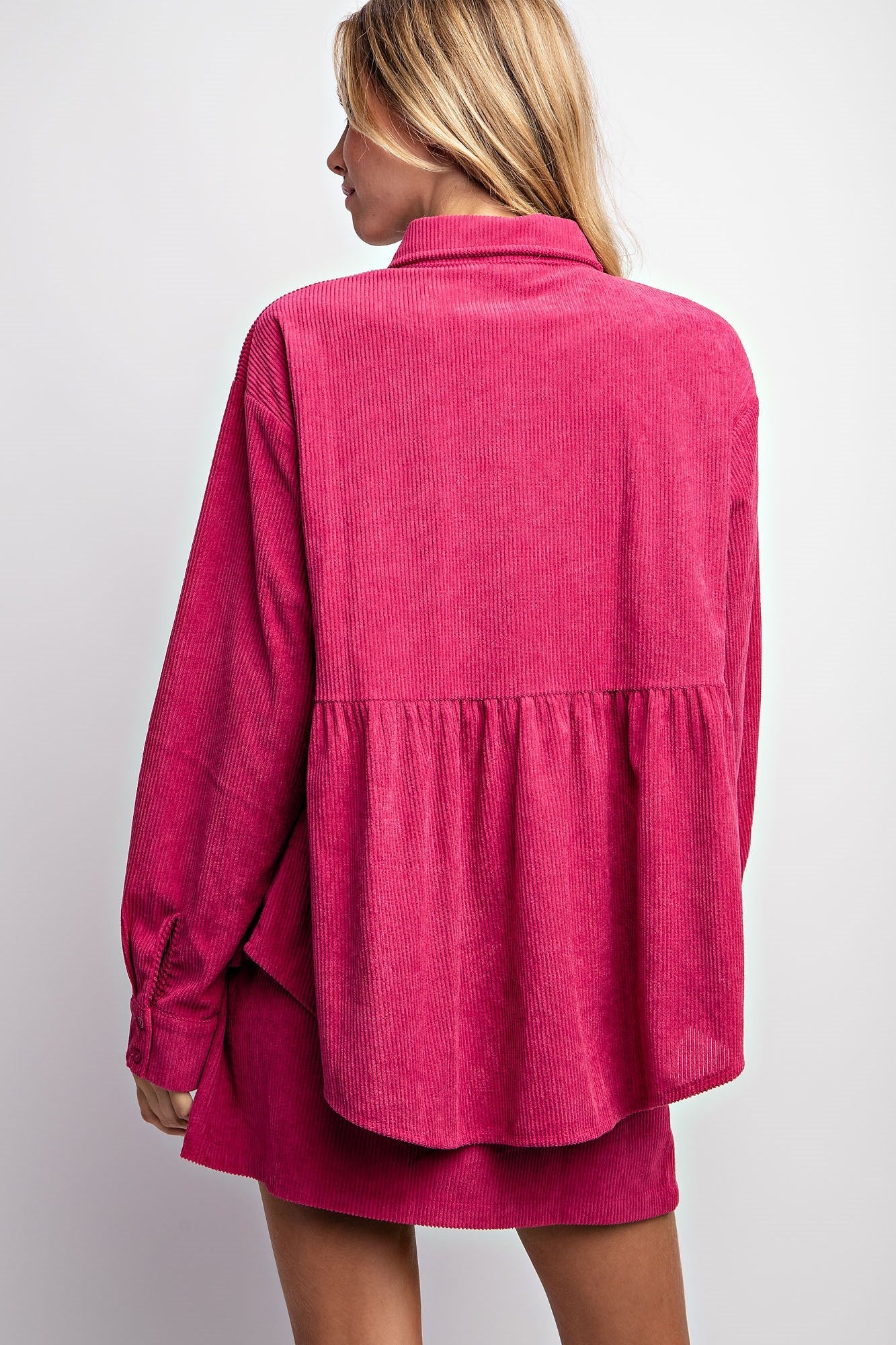 CORDUROY BABYDOLL SHACKET & SKIRT