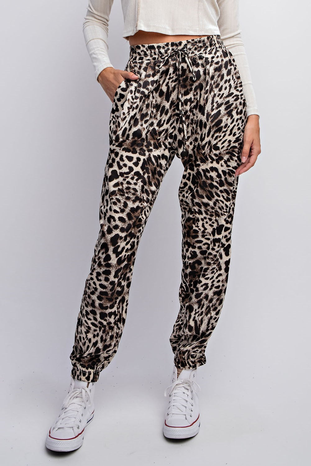 LEOPARD PRINT JOGGER PANTS