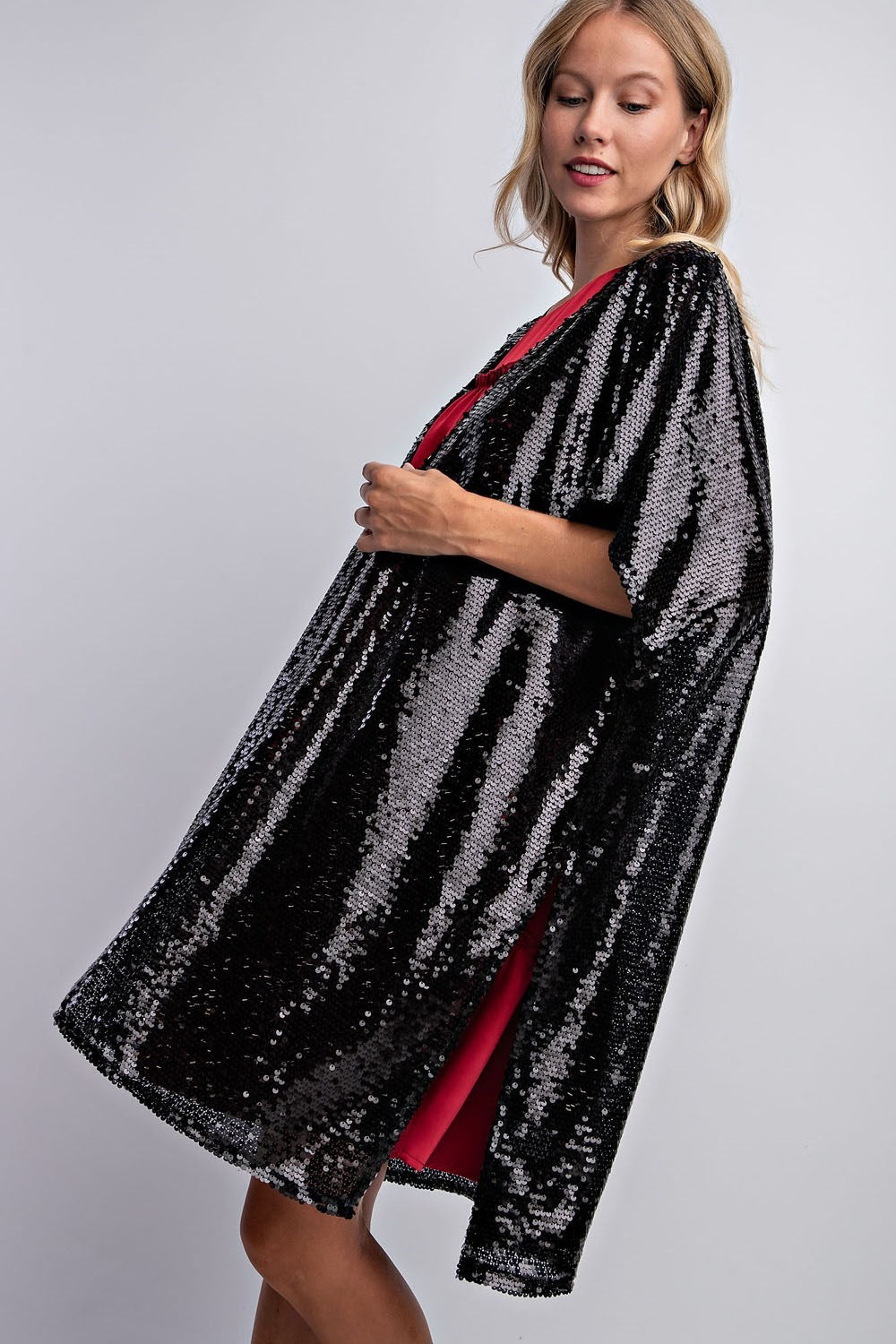 SEQUIN WATERFALL CARDIGAN