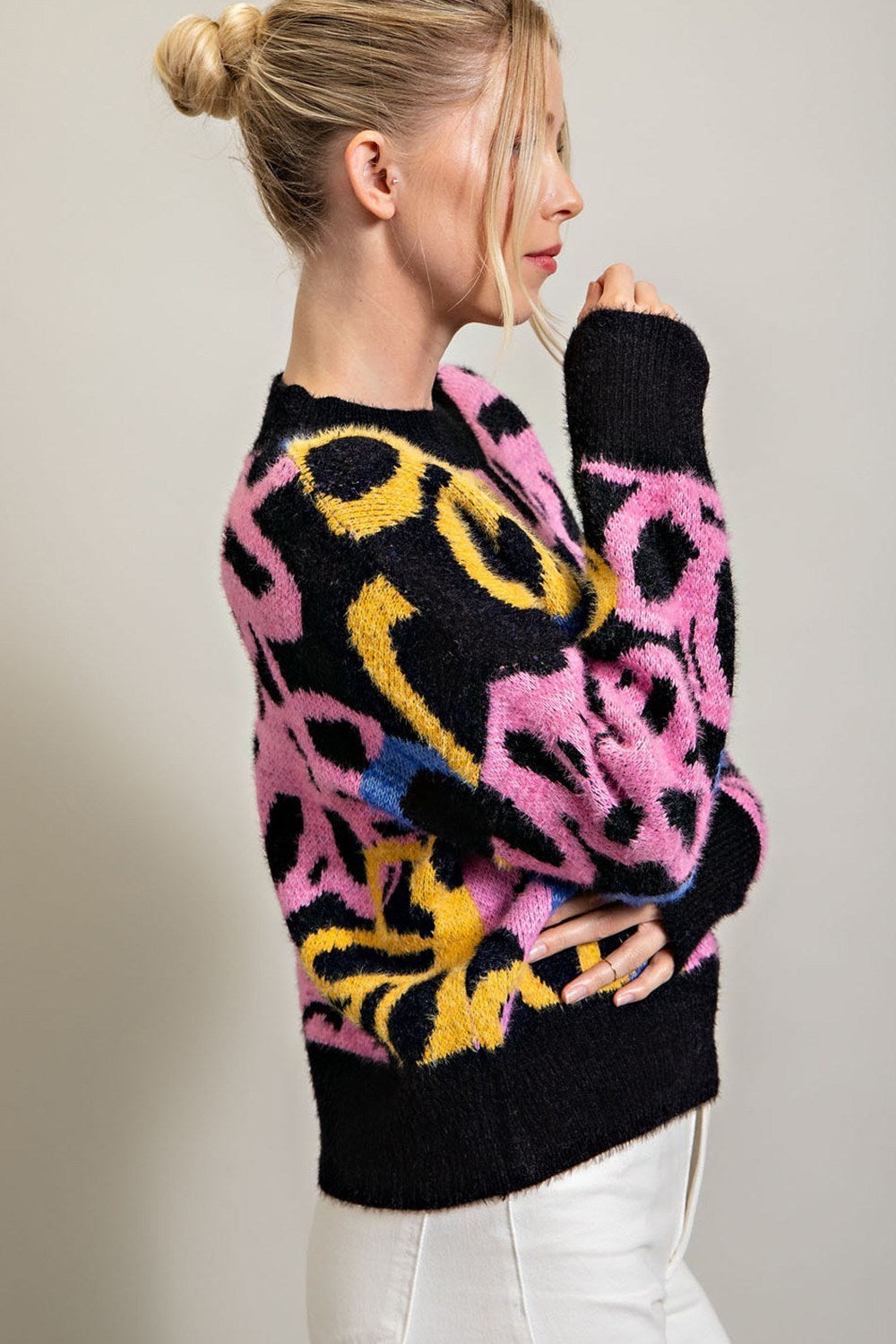 FLORAL PRINT SWEATER