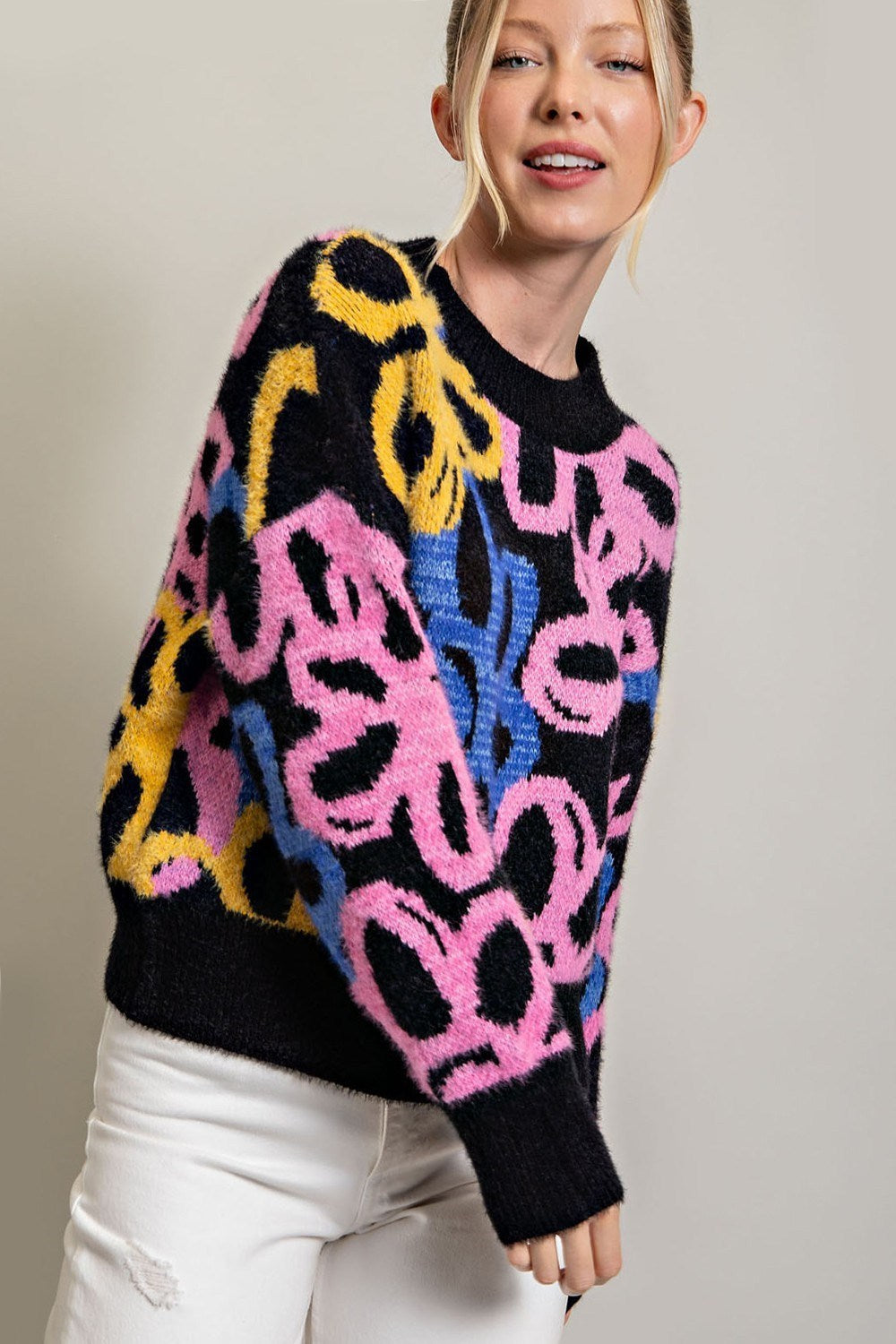 FLORAL PRINT SWEATER