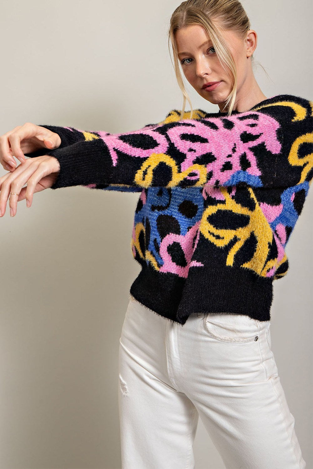 FLORAL PRINT SWEATER