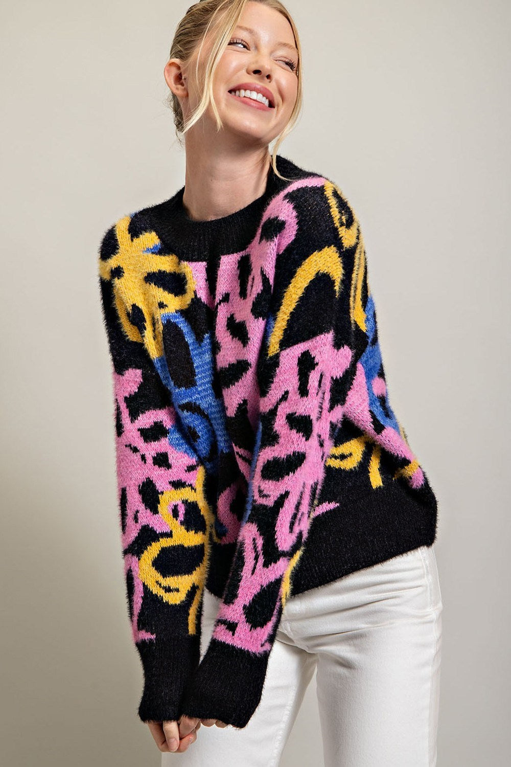 FLORAL PRINT SWEATER