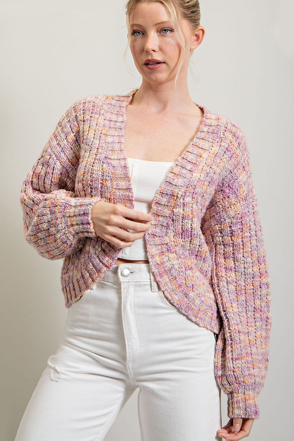 MULTI COLOR OPEN CARDIGAN