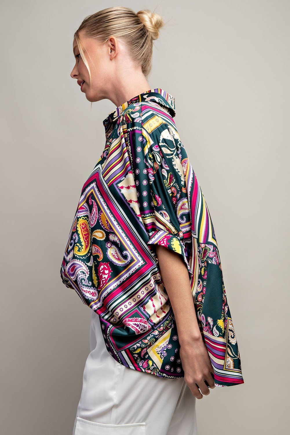 PRINTED BUTTON DOWN SHIRT