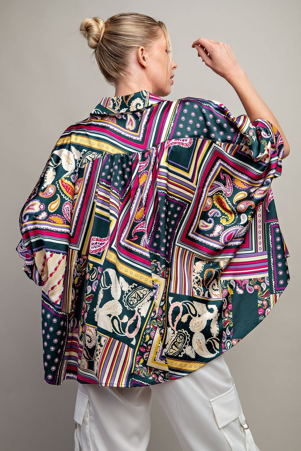 PRINTED BUTTON DOWN SHIRT
