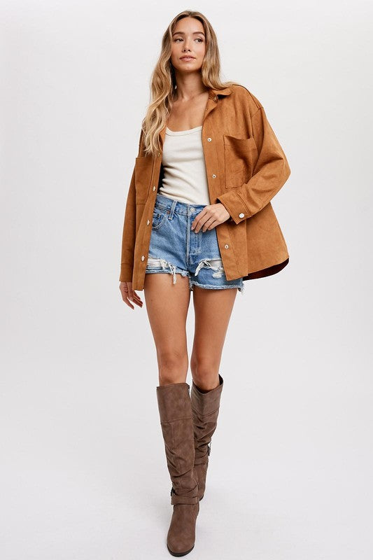 VEGAN SUEDE SHACKET