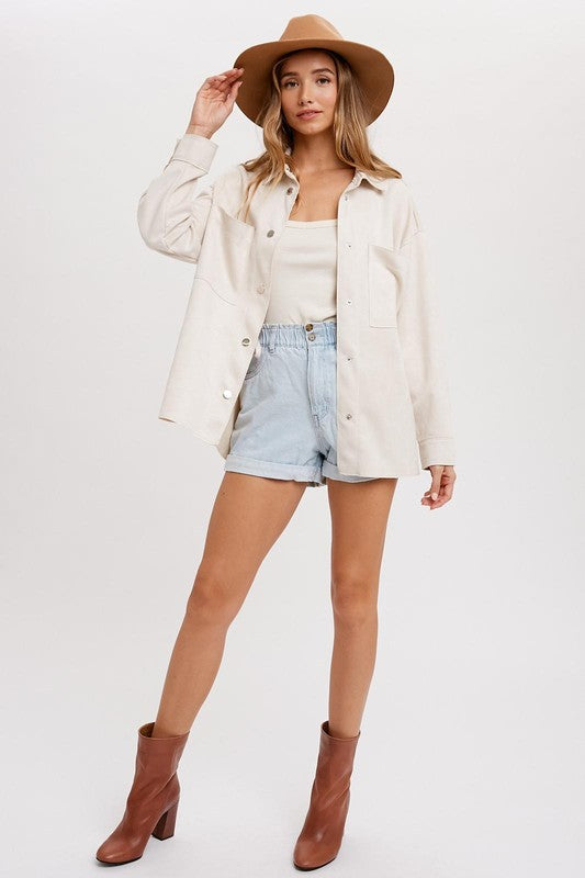 VEGAN SUEDE SHACKET