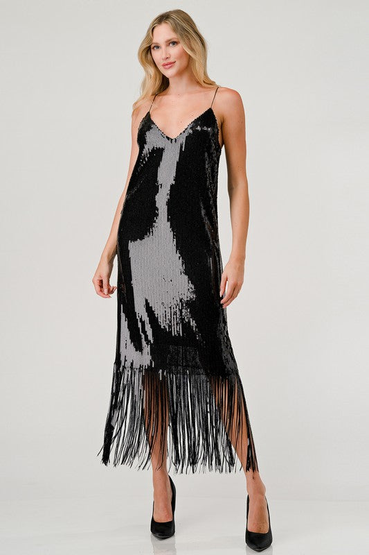 SEQUINS SLIP DRESS