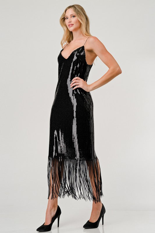 SEQUINS SLIP DRESS