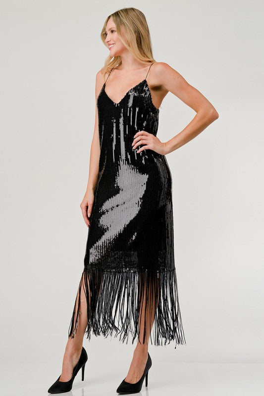 SEQUINS SLIP DRESS