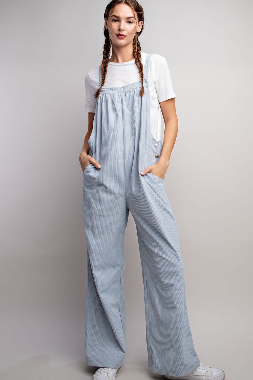 BUTTON DETAILED CORDUROY OVERALL