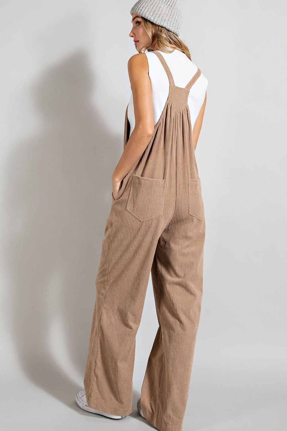 BUTTON DETAILED CORDUROY OVERALL
