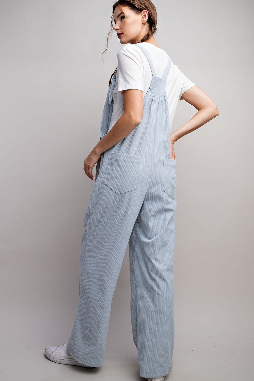 BUTTON DETAILED CORDUROY OVERALL