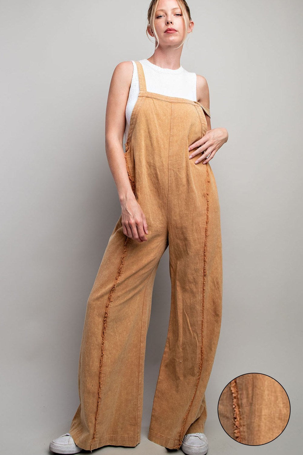 MINERAL WASHED ADJUSTABLE JUMPSUIT