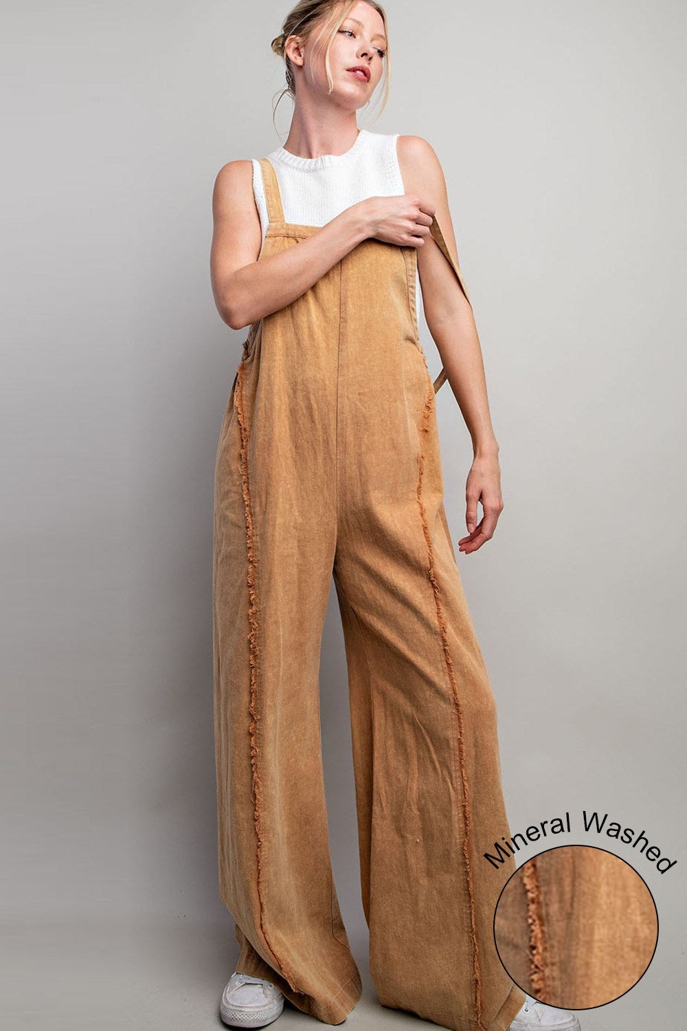 MINERAL WASHED ADJUSTABLE JUMPSUIT