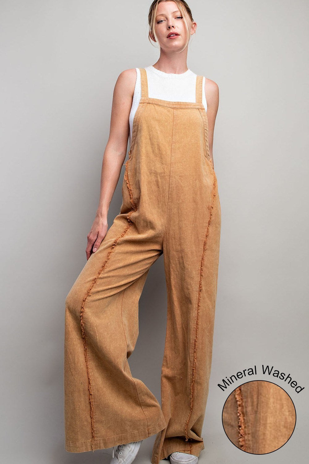 MINERAL WASHED ADJUSTABLE JUMPSUIT