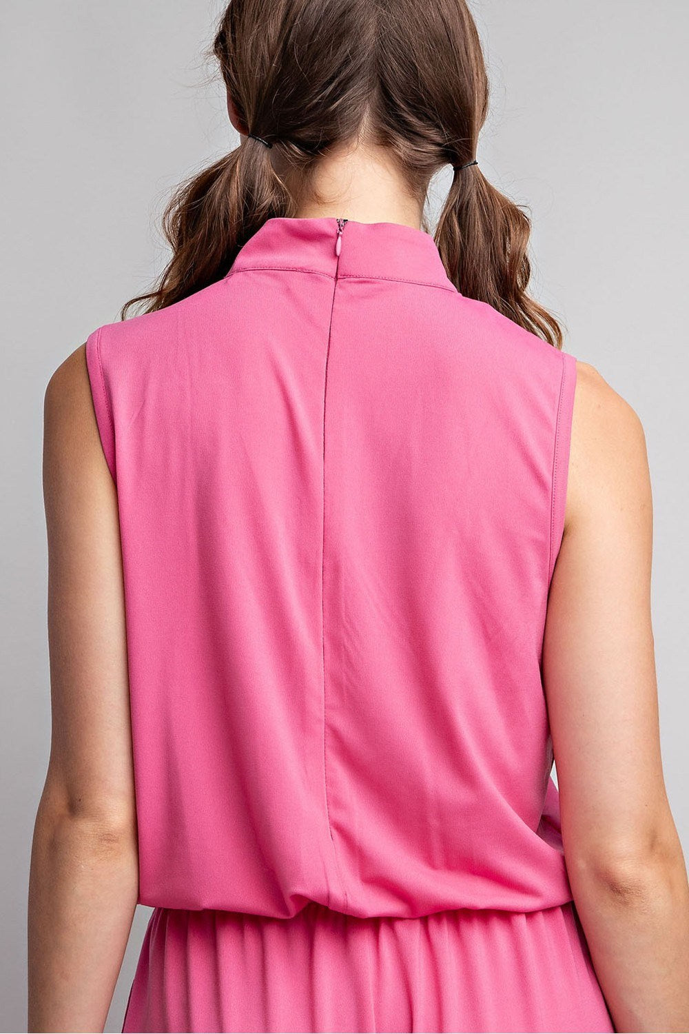 SLEEVELESS MOCK NECK JUMPSUIT
