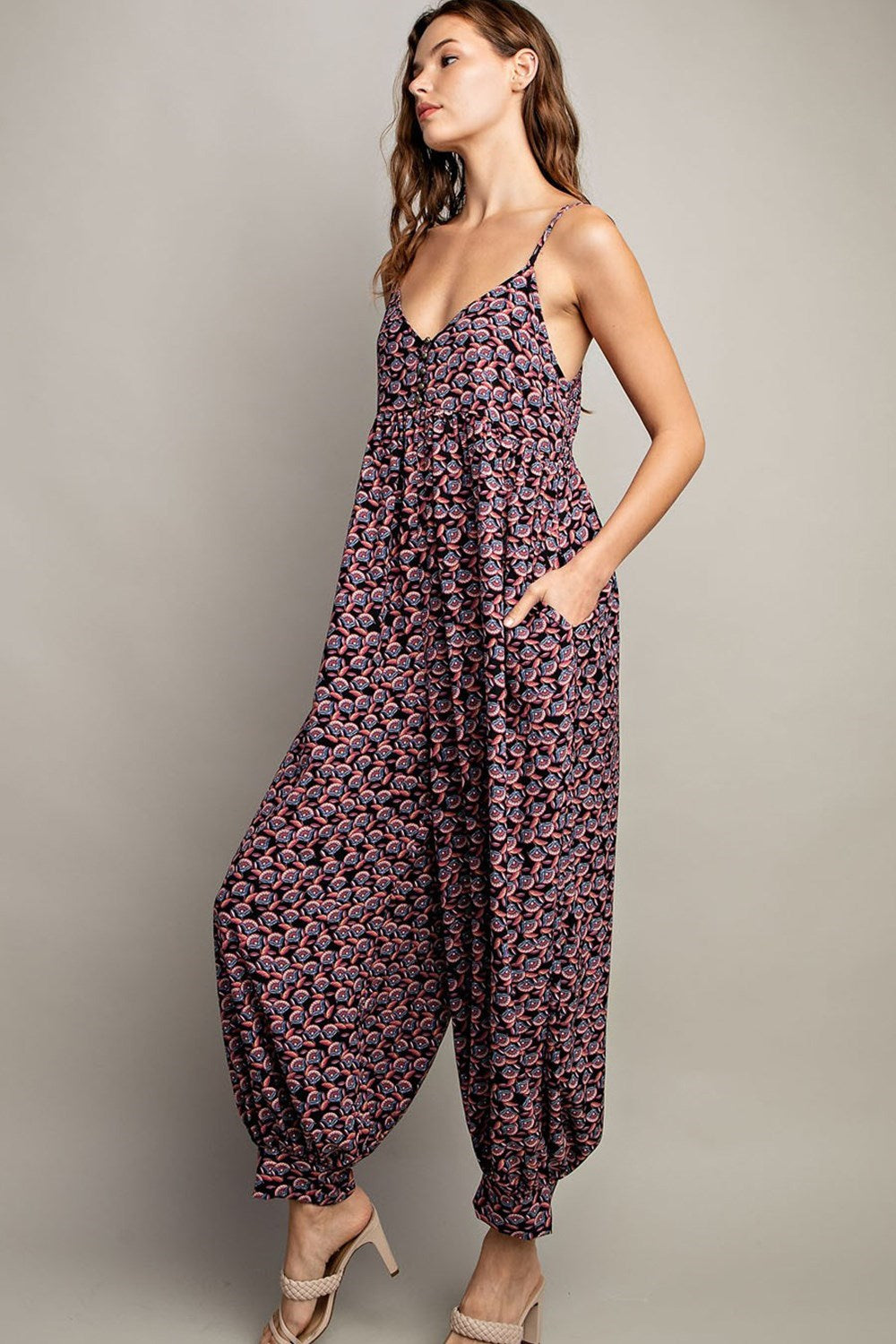 Printed Sleeveless Jumpsuit