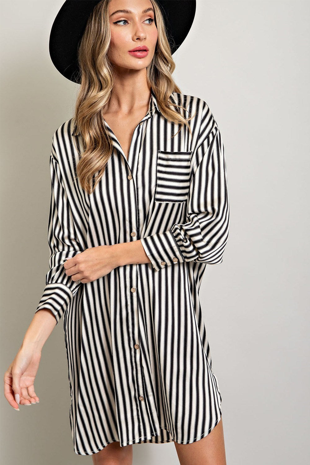 STRIPE SHIRT MINI DRESS