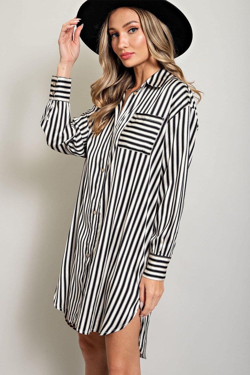 STRIPE SHIRT MINI DRESS