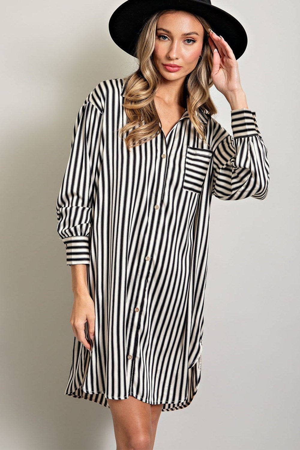STRIPE SHIRT MINI DRESS