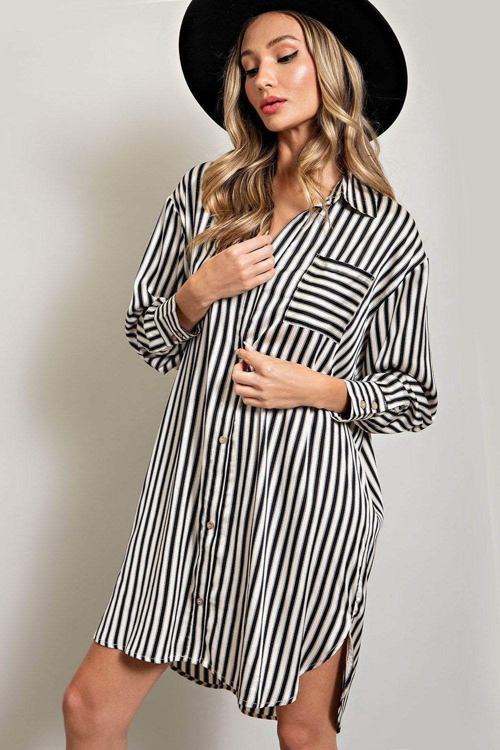 STRIPE SHIRT MINI DRESS