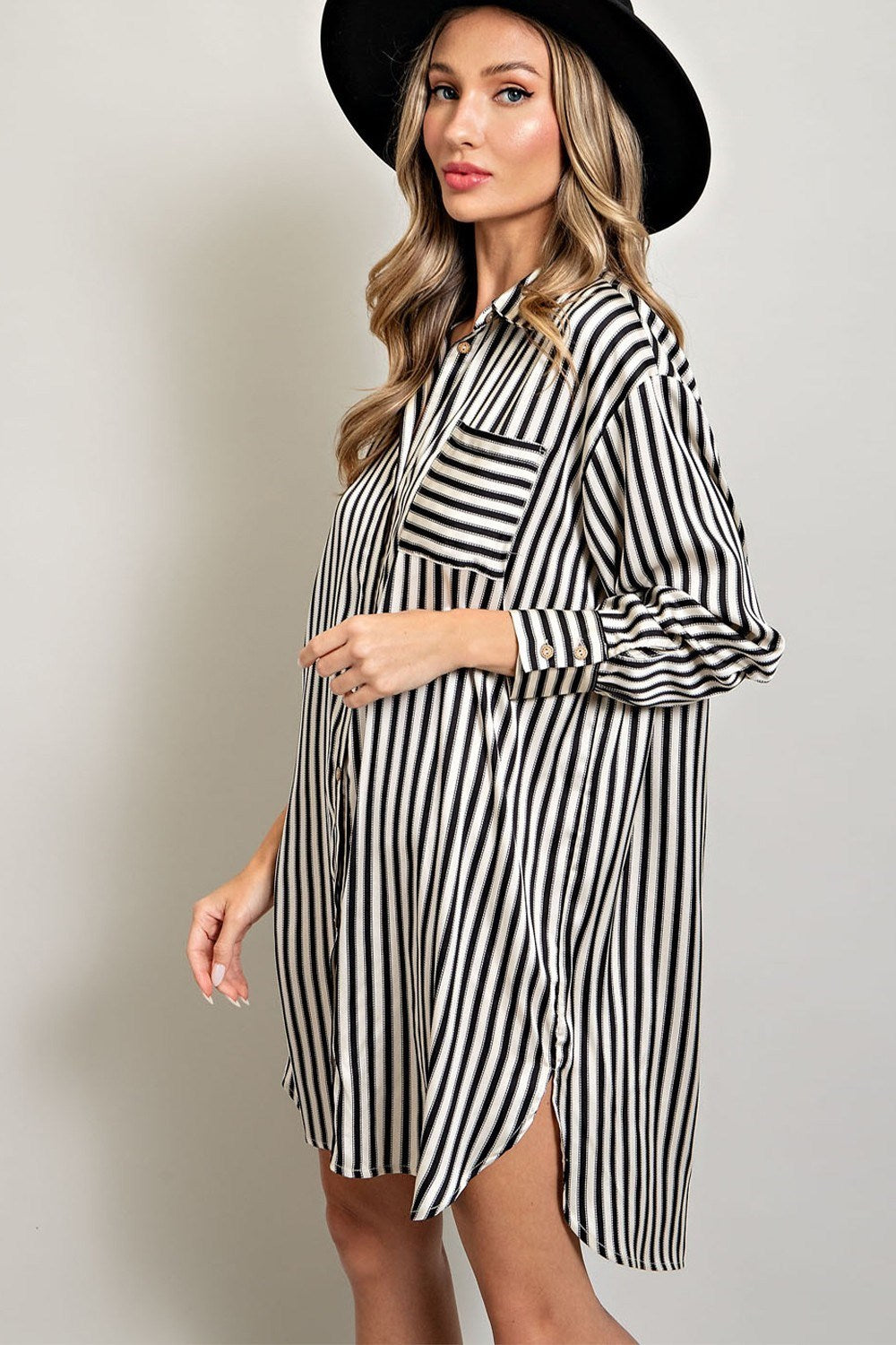 STRIPE SHIRT MINI DRESS