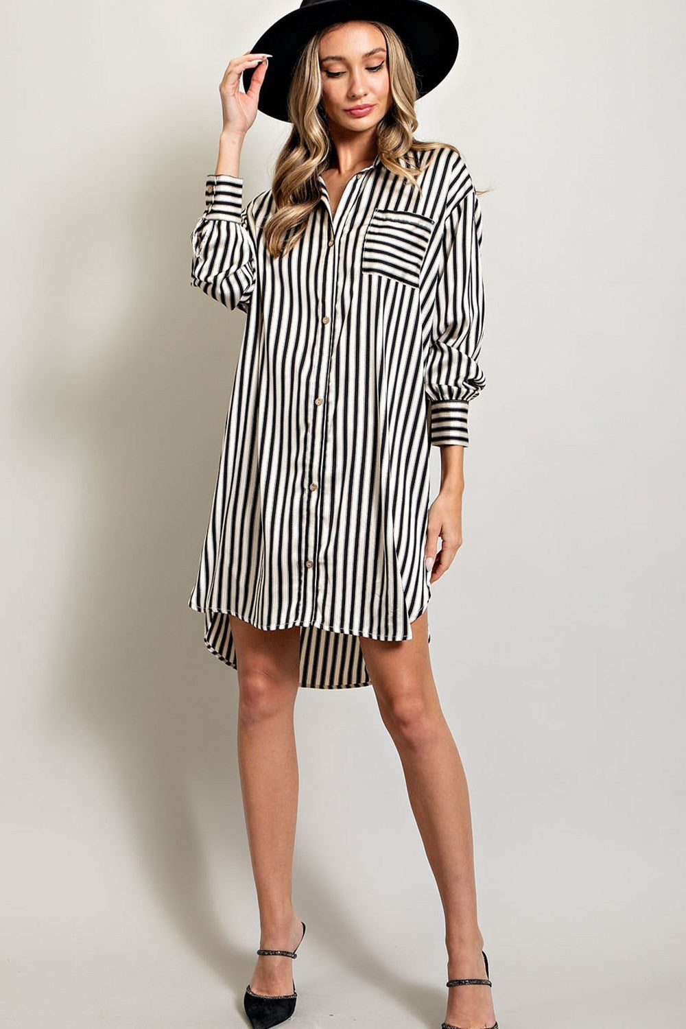 STRIPE SHIRT MINI DRESS