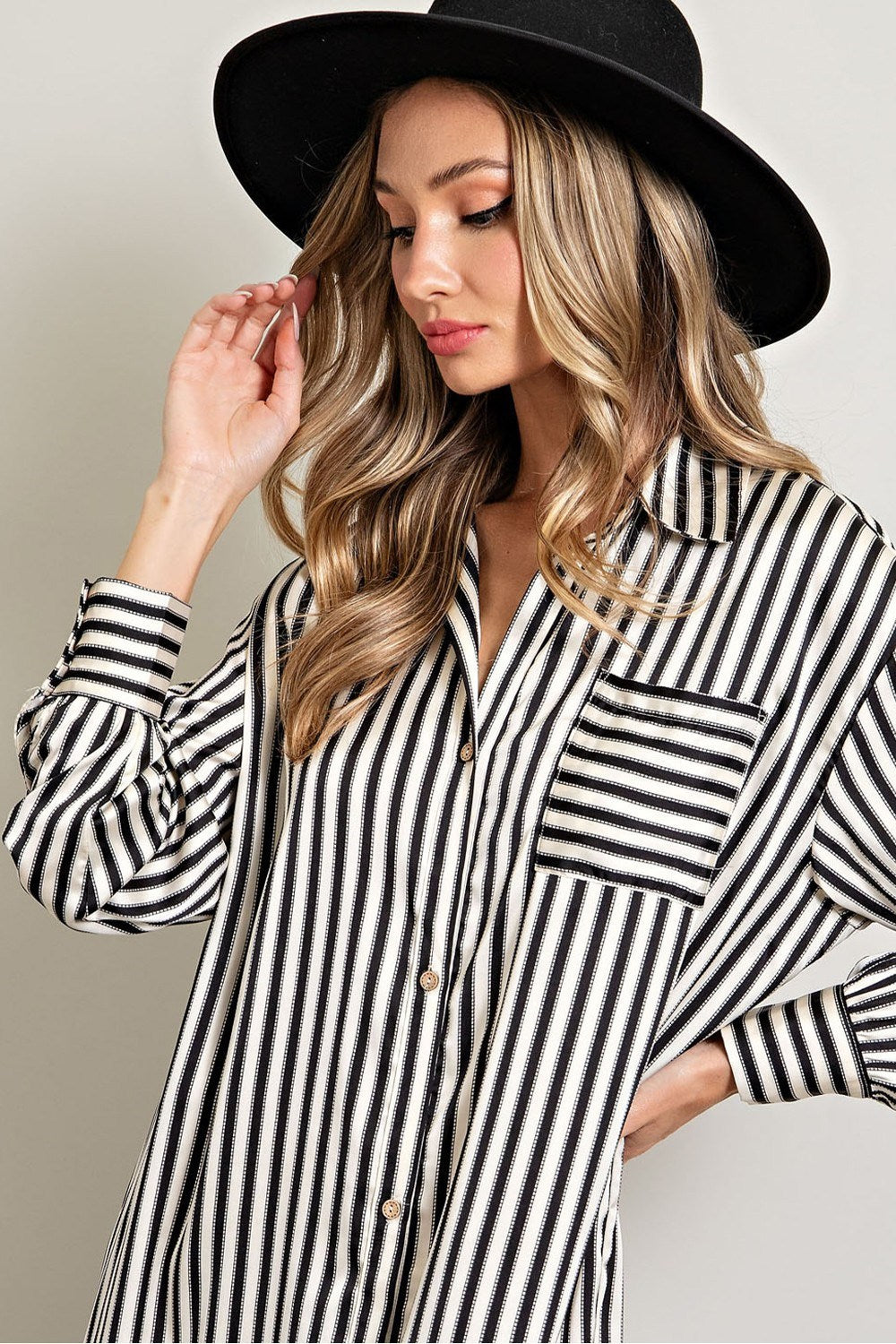 STRIPE SHIRT MINI DRESS