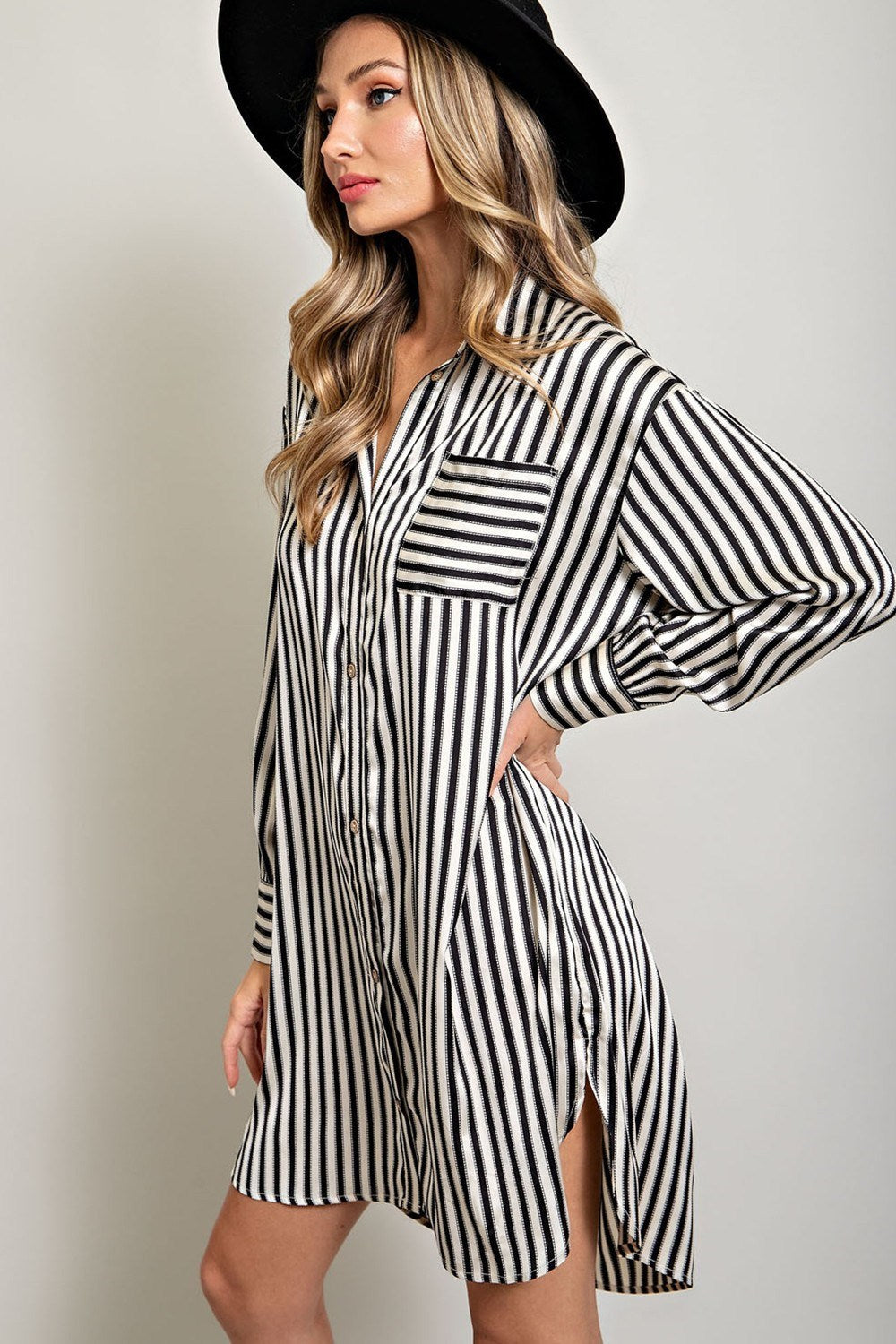 STRIPE SHIRT MINI DRESS