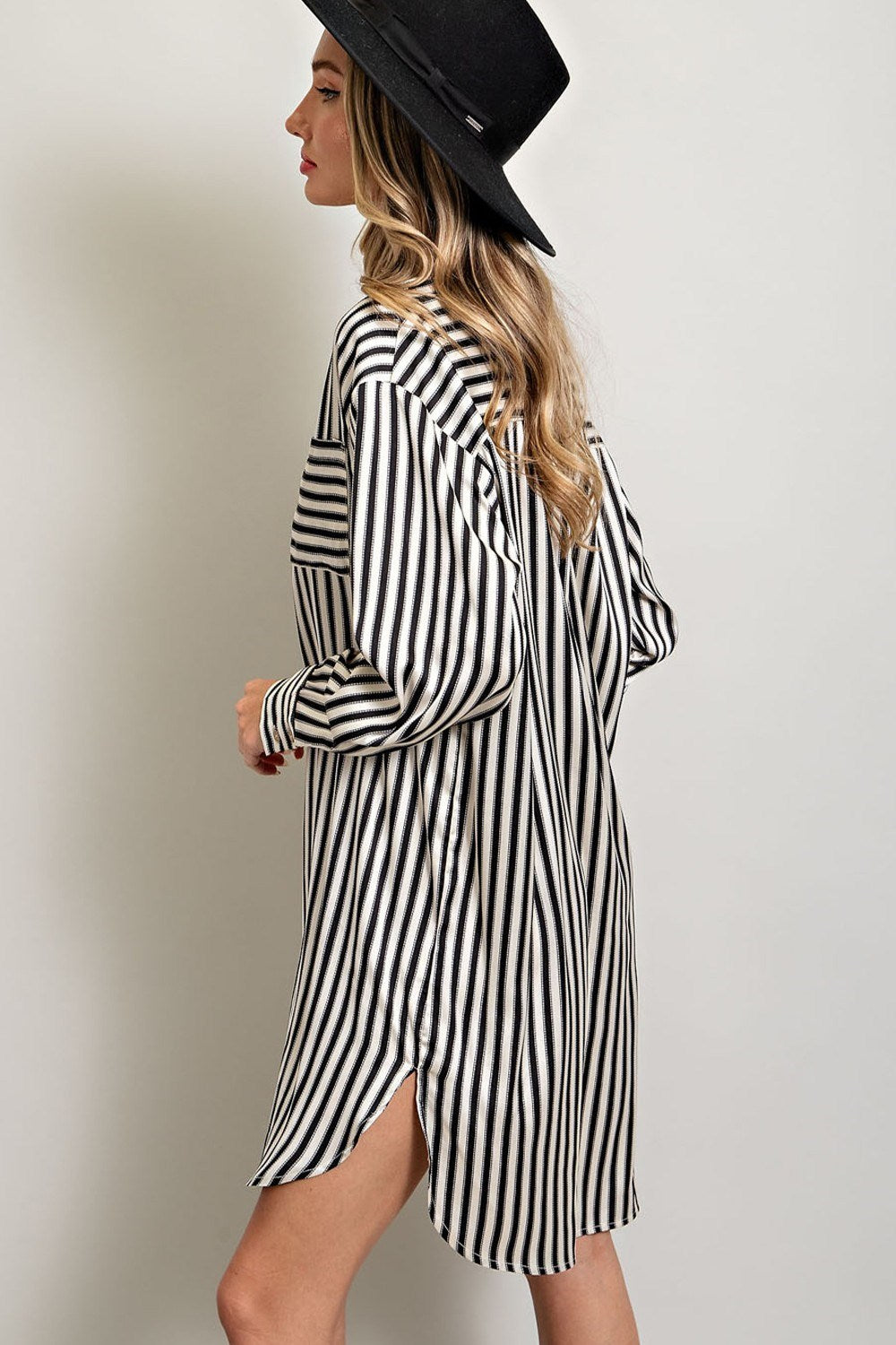 STRIPE SHIRT MINI DRESS