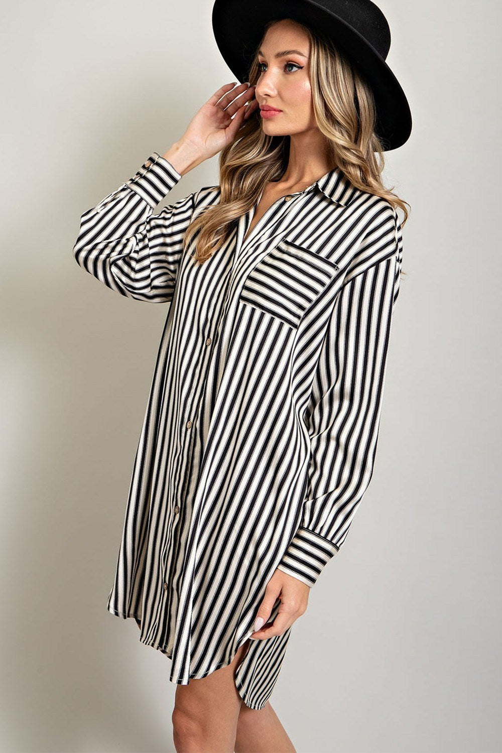 STRIPE SHIRT MINI DRESS