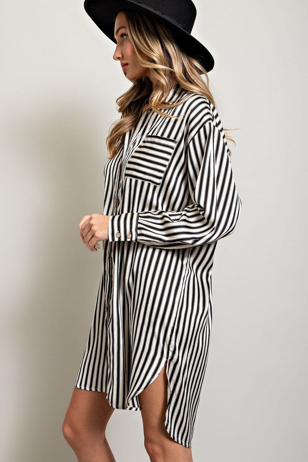 STRIPE SHIRT MINI DRESS